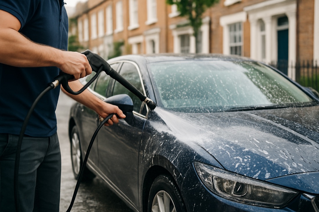 Illustration for Convenience and Coverage: Booking a Doorstep Clean Across London related to mobile car wash near me london