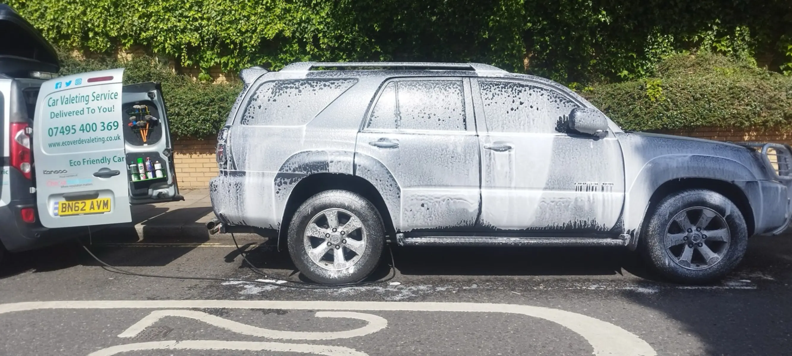 Mobile car valeting in progress